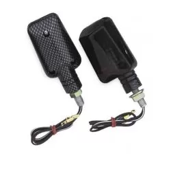 BikeMaster Universal Mini-Stalk Turn Signals -Klim bike master universal mini stalk turn signals carbon smoke