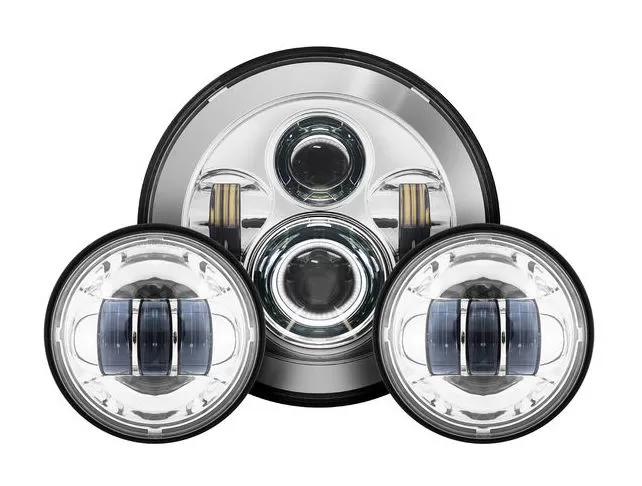 HogWorkz LED 7" Headlight And 4 1/2" Passing Lamps Kit For Harley 1994-2023 - Image 6