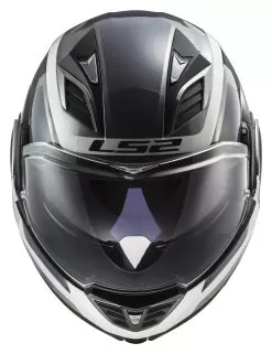 LS2 Valiant II Orbit Helmet -Klim ls2 helmets valiant ii orbit modular motorcycle helmet w sunshield jeans grey silver white 2