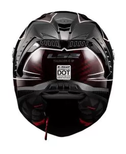 LS2 Thunder Carbon Lightning Helmet -Klim ls2 thunder carbon lightning helmet red grey black 3