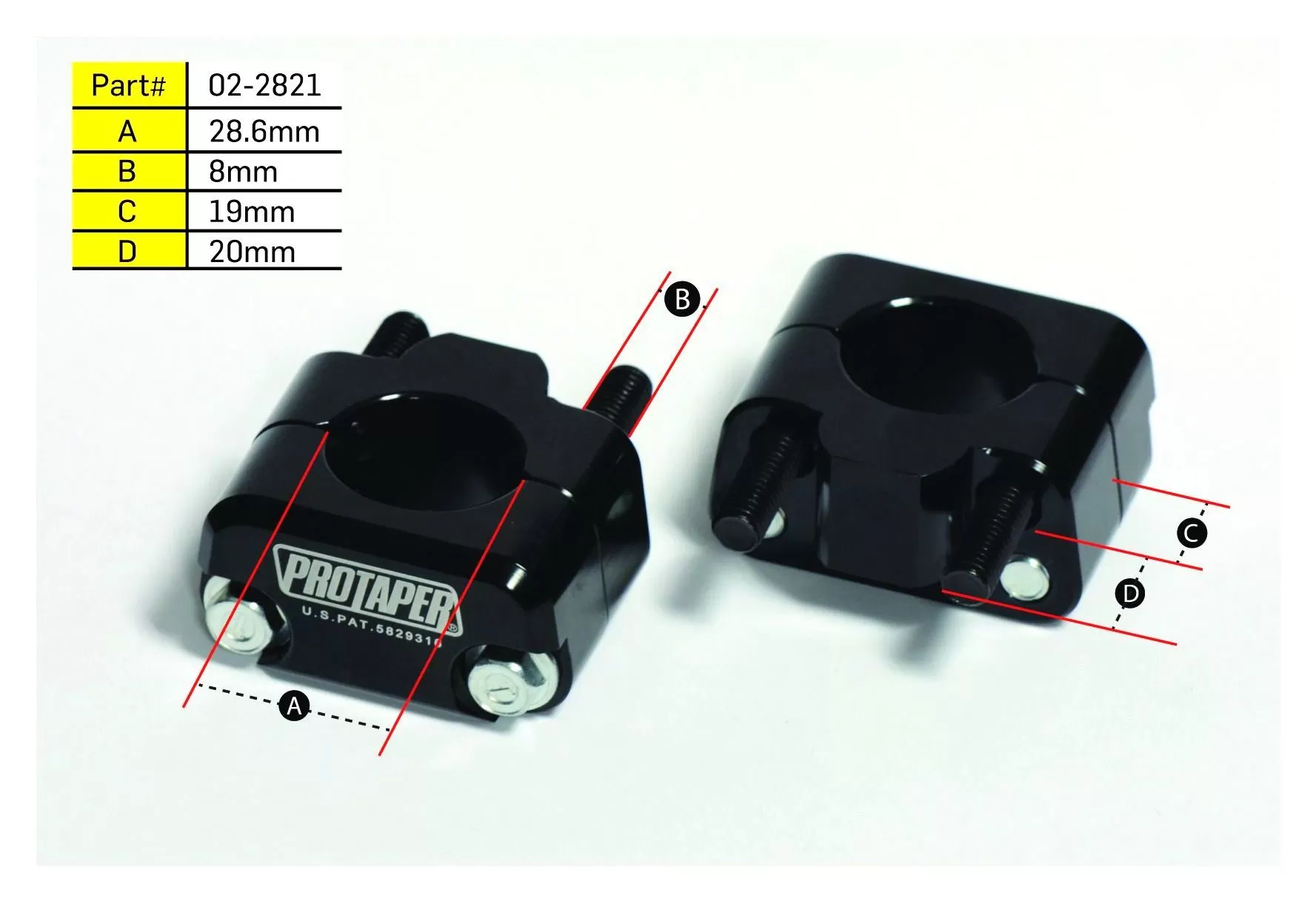 Pro Taper 7/8" To 1 1/8" Universal Handlebar Conversion Kit 2 Pro Taper 7/8" To 1 1/8" Universal Handlebar Conversion Kit - Image 2