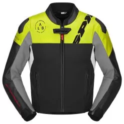 Spidi DP Progressive Hybrid Leather Jacket -Klim spidi dp progressive hybr black fluorescente yellow black yellow